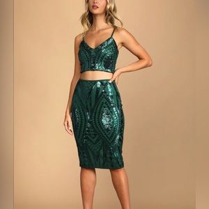 Lulu’s Green sequin party set